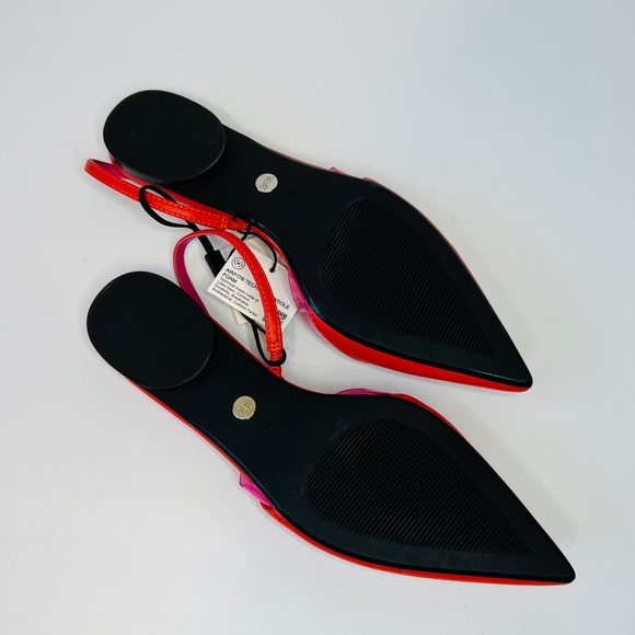 ZARA Pink & Orange Pointed Toe Slingback Sandals (36) 6 NWT - Picture 6 of 9